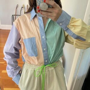 Vintage ‘96 Pastel Colorblock Button Down
